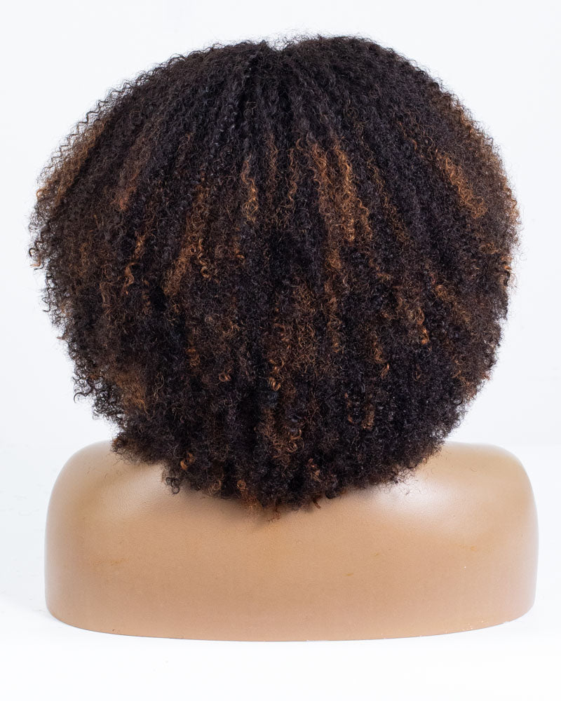 16" Coily Lace Closure Wig (4"*4") Size S - HCT-226