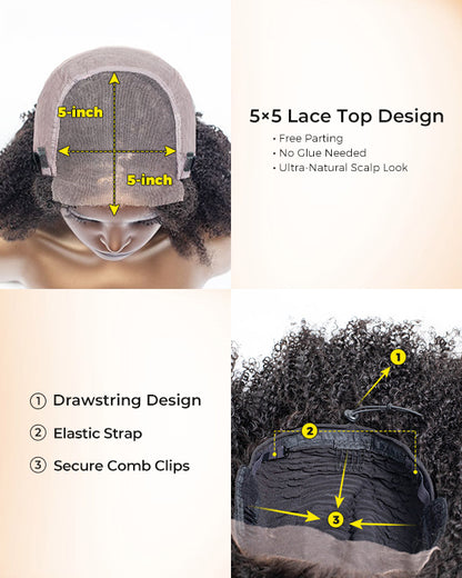 Coily Lace Closure Wig (5"*5") - CLCW001