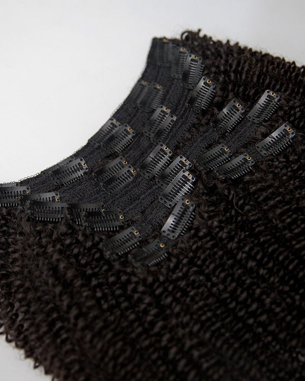 Glam Full Head Set Kinky Clip-in Hair Extensions - KCI001