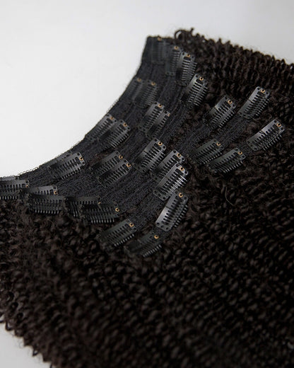 Glam Full Head Set Kinky Clip-in Hair Extensions - KCI001