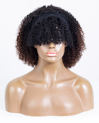 12" Curly Classic Headband Wig with Bangs Size S - HCF-48