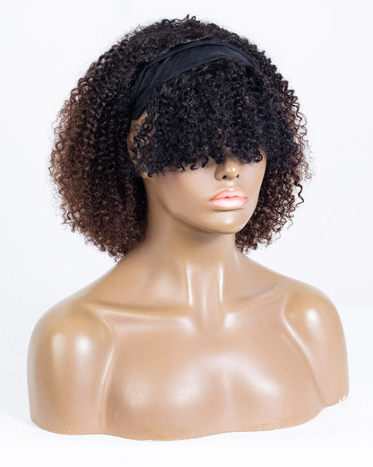 12" Curly Classic Headband Wig with Bangs Size S - HCF-48