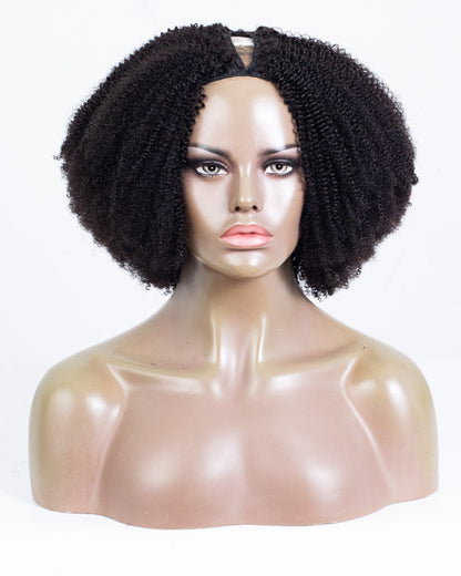 14" Kinky Thinner Parting U-part Wig Size S - HCT-225