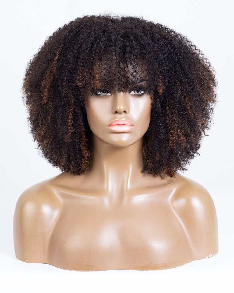 16" Coily Lace Closure Wig (4"*4") Size S - HCT-226