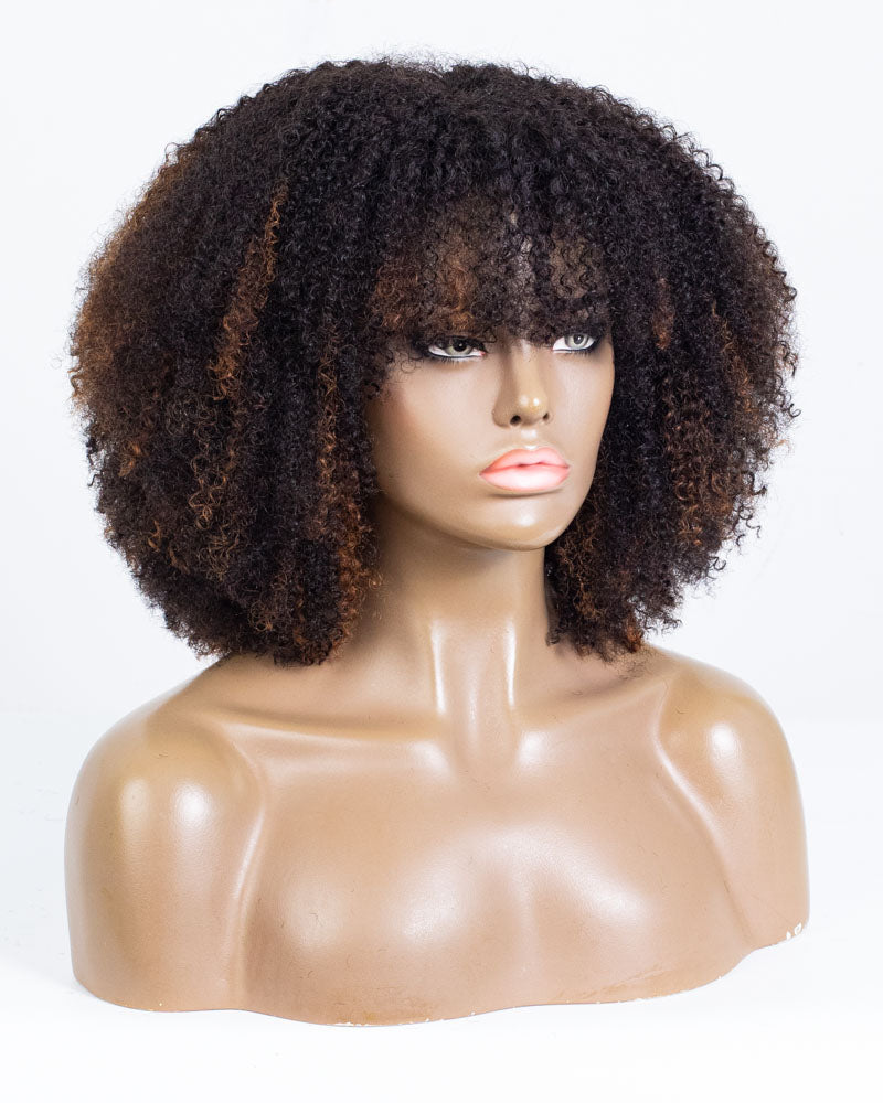 16" Coily Lace Closure Wig (4"*4") Size S - HCT-226
