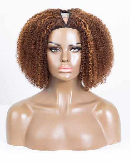 Labor Day Special Offer: 16" Coily Thinner Parting U-part Wig Size S - OHT-006