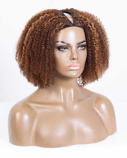 Labor Day Special Offer: 16" Coily Thinner Parting U-part Wig Size S - OHT-006