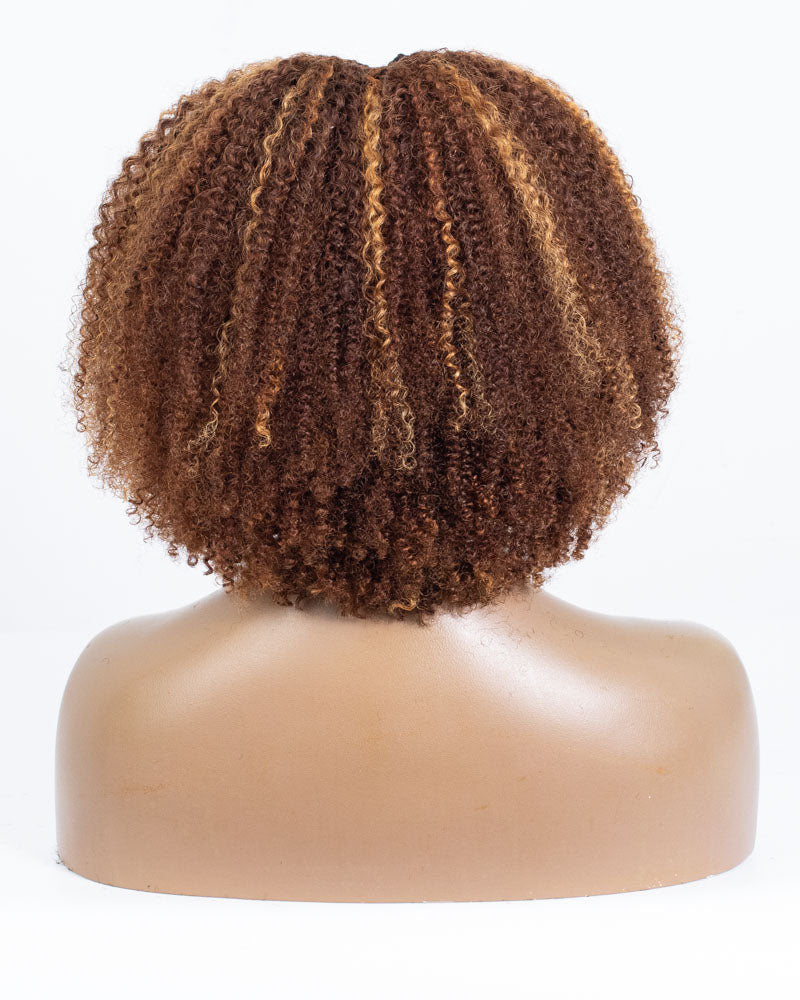 Labor Day Special Offer: 16" Coily Thinner Parting U-part Wig Size S - OHT-006