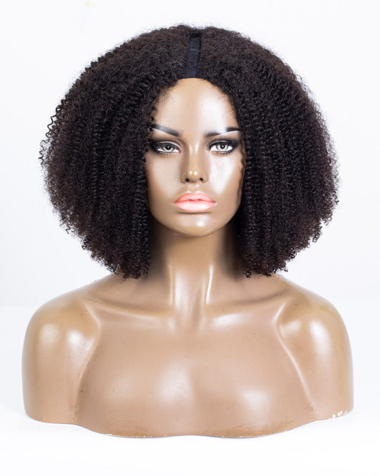 Labor Day Special Offer: 16" Coily Thinner Parting U-part Wig Size S - OHT-008