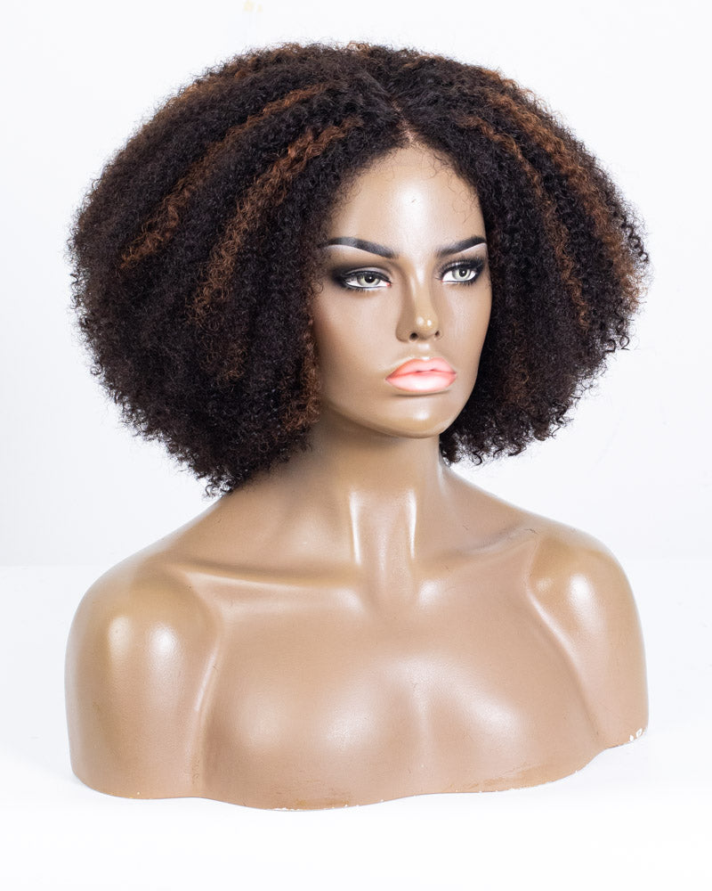 Labor Day Special Offer: 16" Coily Lace Closure Wig (4"*4") Size S - OHT-010
