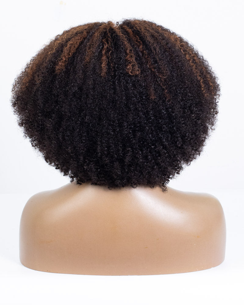 Labor Day Special Offer: 16" Coily Lace Closure Wig (4"*4") Size S - OHT-010