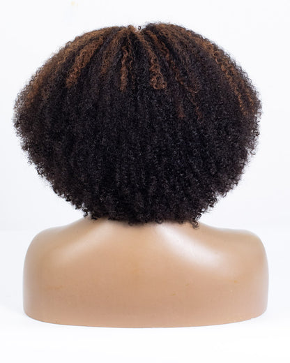 Labor Day Special Offer: 16" Coily Lace Closure Wig (4"*4") Size S - OHT-010
