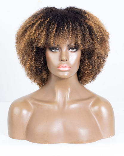 Labor Day Special Offer: 14" Coily Lace Closure Wig (4"*4") Size M - OHT-014
