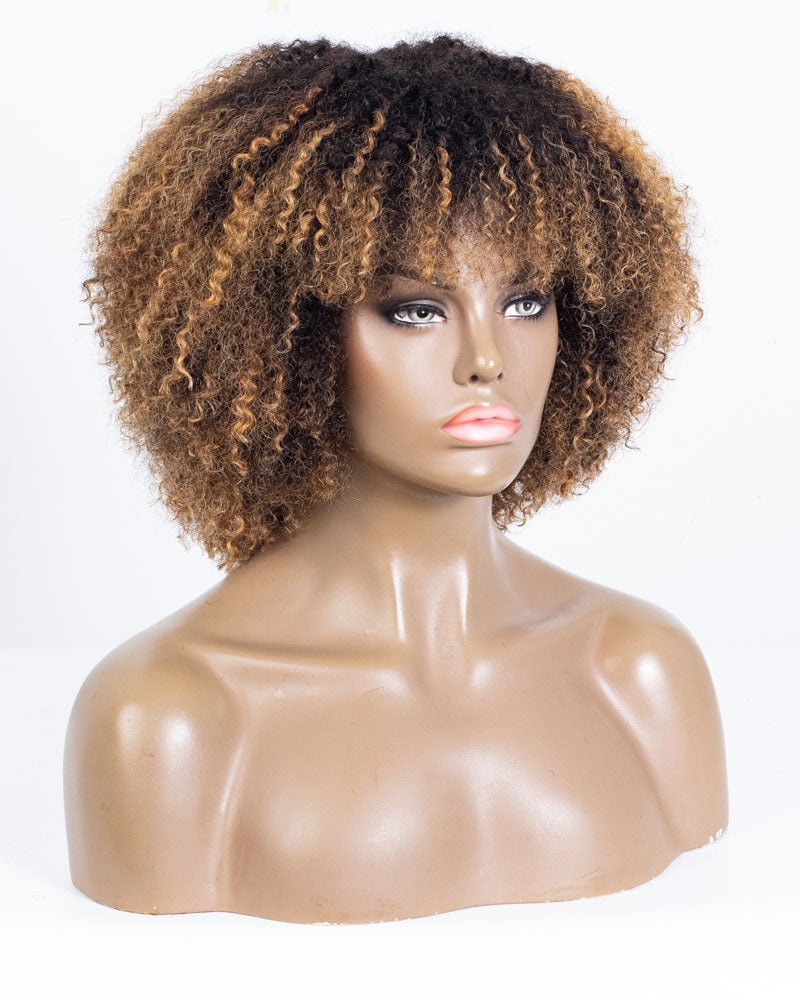 Labor Day Special Offer: 14" Coily Lace Closure Wig (4"*4") Size M - OHT-014
