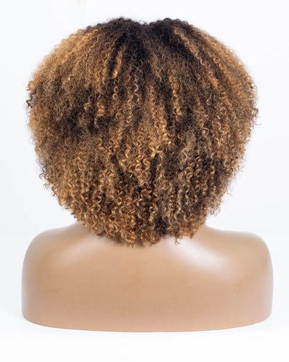 Labor Day Special Offer: 14" Coily Lace Closure Wig (4"*4") Size M - OHT-014