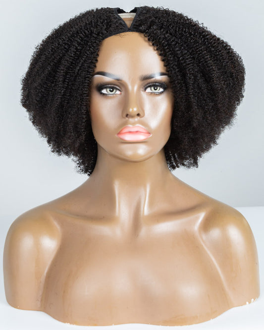 14" Kinky Thinner Parting U-part Wig Size M - XQC-312