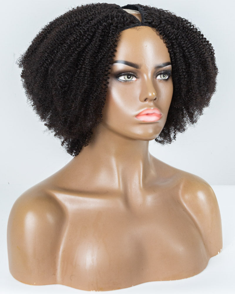 14" Kinky Thinner Parting U-part Wig Size M - XQC-312