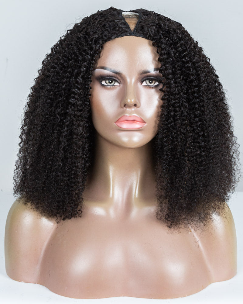 18" Coily & Curly Thinner Parting U-part Wig Size M - XQC-313