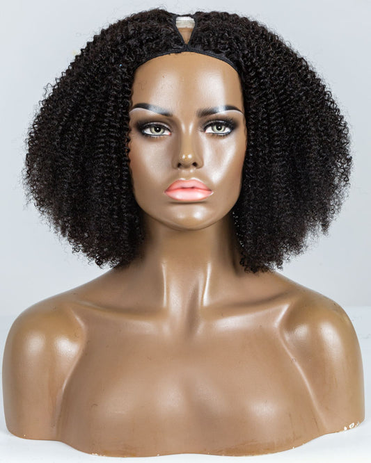 16" Coily Thinner Parting U-part Wig Size S - XQC-329
