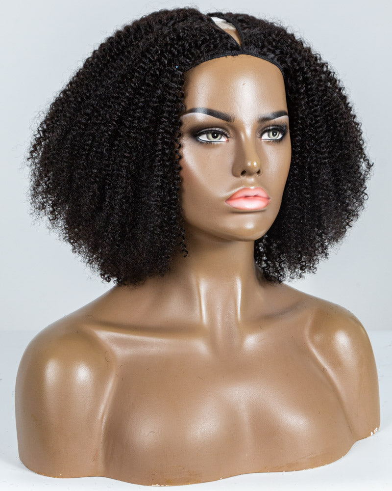 16" Coily Thinner Parting U-part Wig Size S - XQC-329
