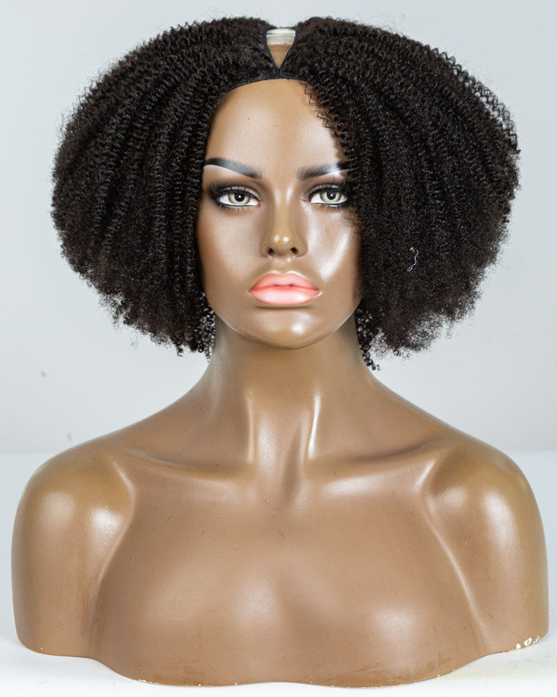 14" Kinky Thinner Parting U-part Wig Size S - XQC-344
