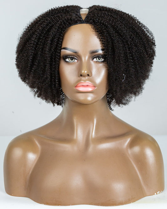 14" Kinky Thinner Parting U-part Wig Size S - XQC-344