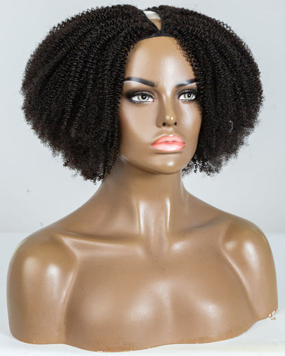 14" Kinky Thinner Parting U-part Wig Size S - XQC-344