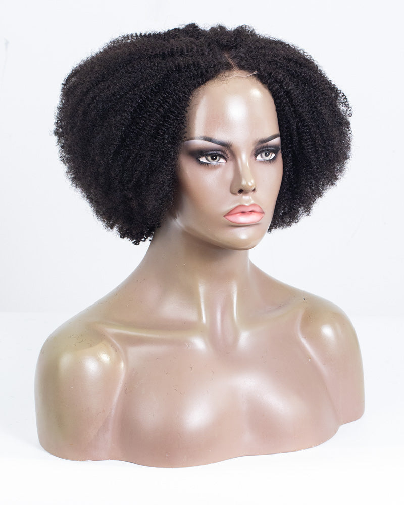 14" Kinky U Lace All in One Half Wig - XQC-413