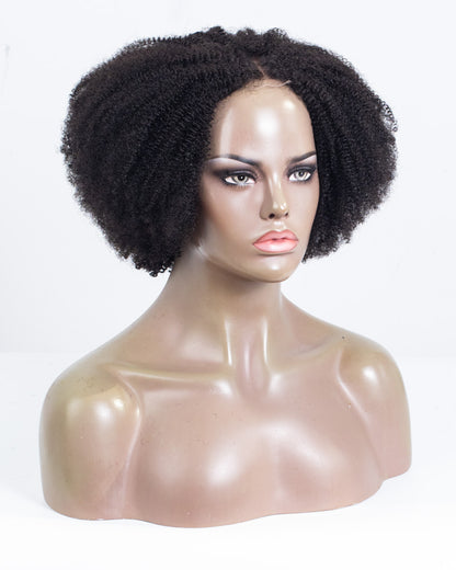 14" Kinky U Lace All in One Half Wig - XQC-413