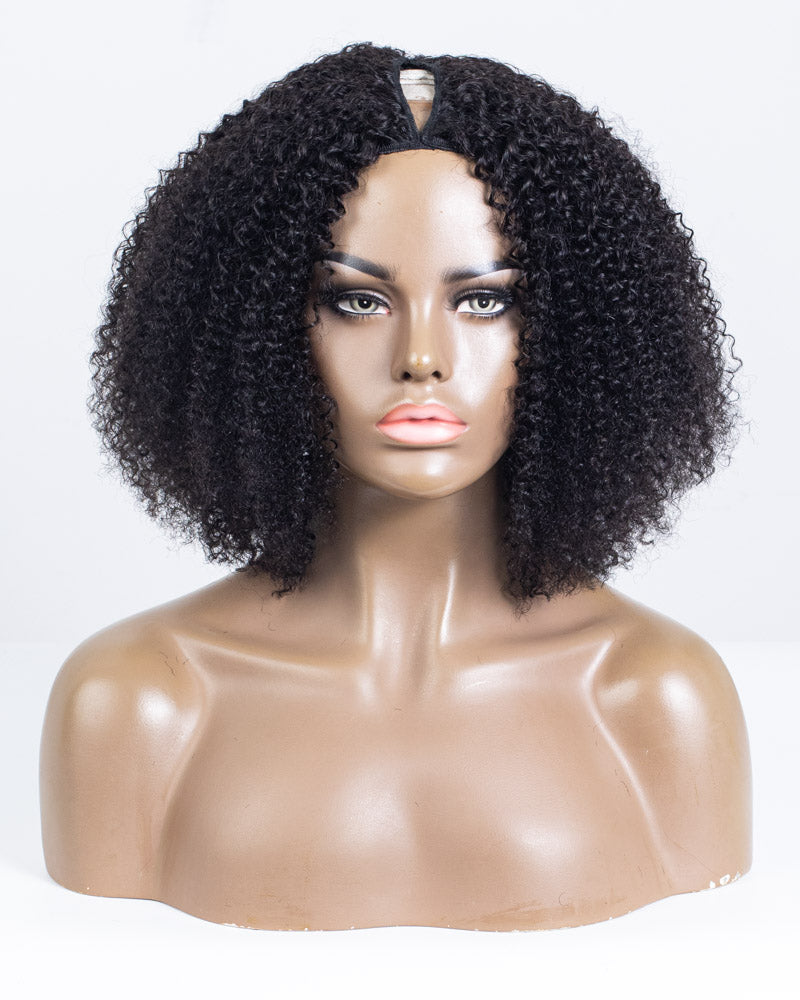 16" Curly Thinner Parting U-part Wig Size S - XQC-425