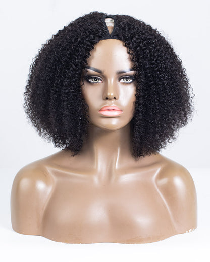 16" Curly Thinner Parting U-part Wig Size S - XQC-425