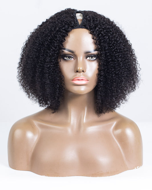 16" Curly Thinner Parting U-part Wig Size S - XQC-425