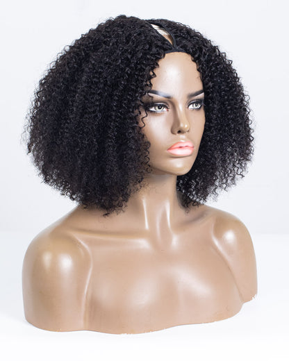 16" Curly Thinner Parting U-part Wig Size S - XQC-425