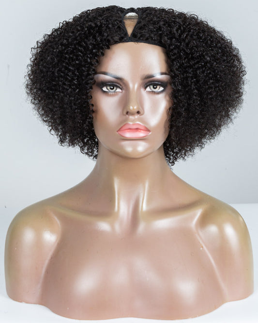 12" Curly Thinner Parting U-Part Wig Size S - XQC-315
