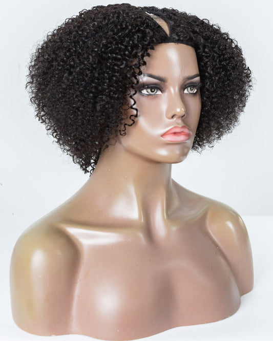 12" Curly Thinner Parting U-Part Wig Size S - XQC-315