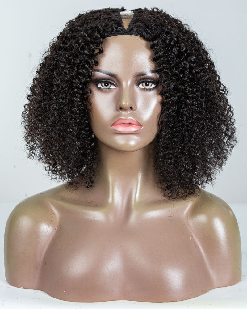 16" Curly Thinner Parting U-Part Wig Size M - XQC-349