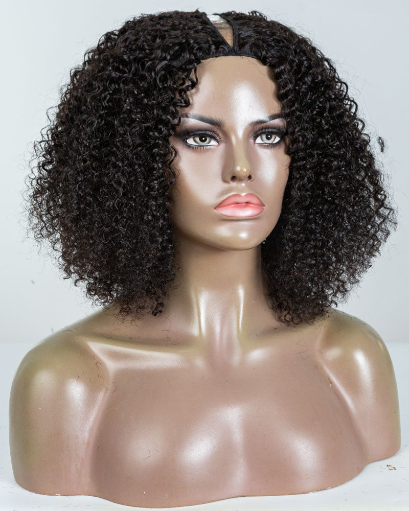 16" Curly Thinner Parting U-Part Wig Size M - XQC-349