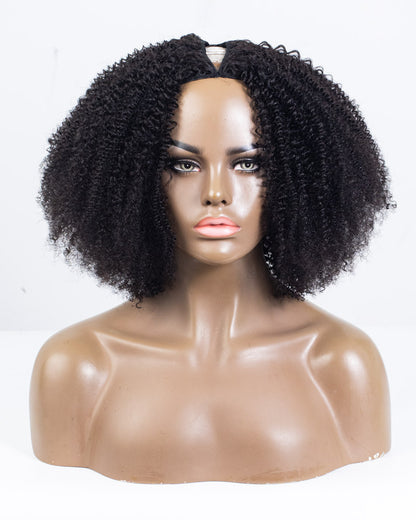 18" Kinky & Coily Thinner Parting U-Part Wig Size S - XQC-358