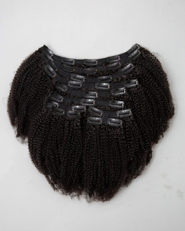 Glam Full Head Set Kinky Clip-in Hair Extensions - KCI001