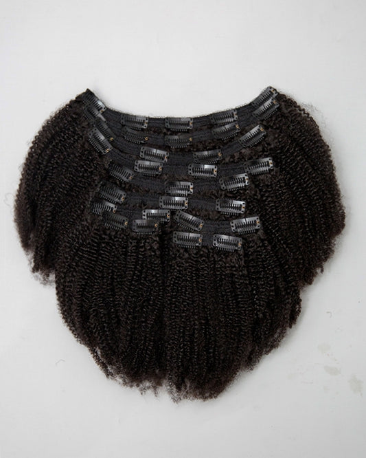 Glam Full Head Set Kinky Clip-in Hair Extensions - KCI001