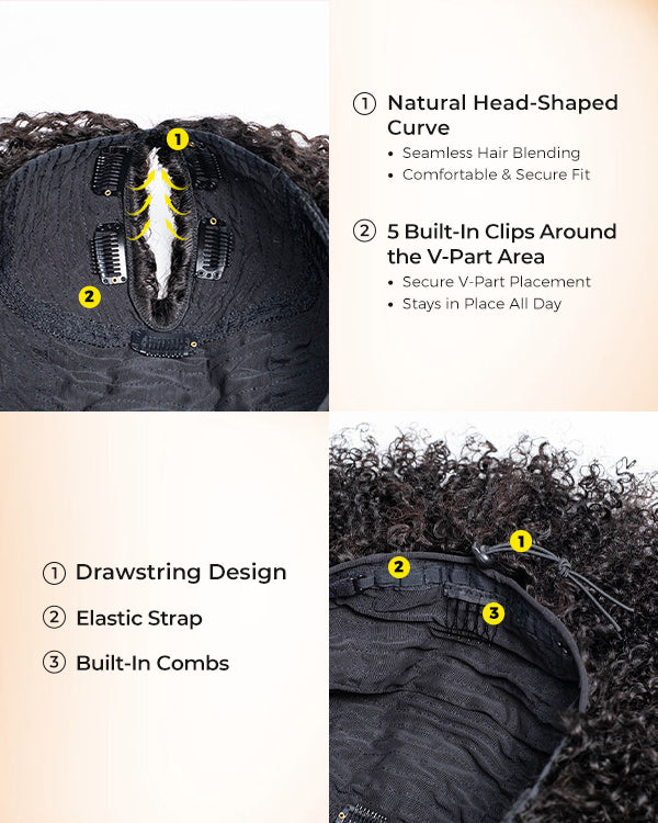 Curly Seamless Thin Part Wig-CUVW001